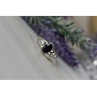 925 Sterling Silver Black Spinel Ring Size 10.25