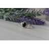 925 Sterling Silver Black Spinel Ring Size 10.25