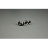 925 Sterling Silver Black Enamel & CZ Earrings