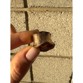 925 Sterling Silver Gold Plated Ring Size 6