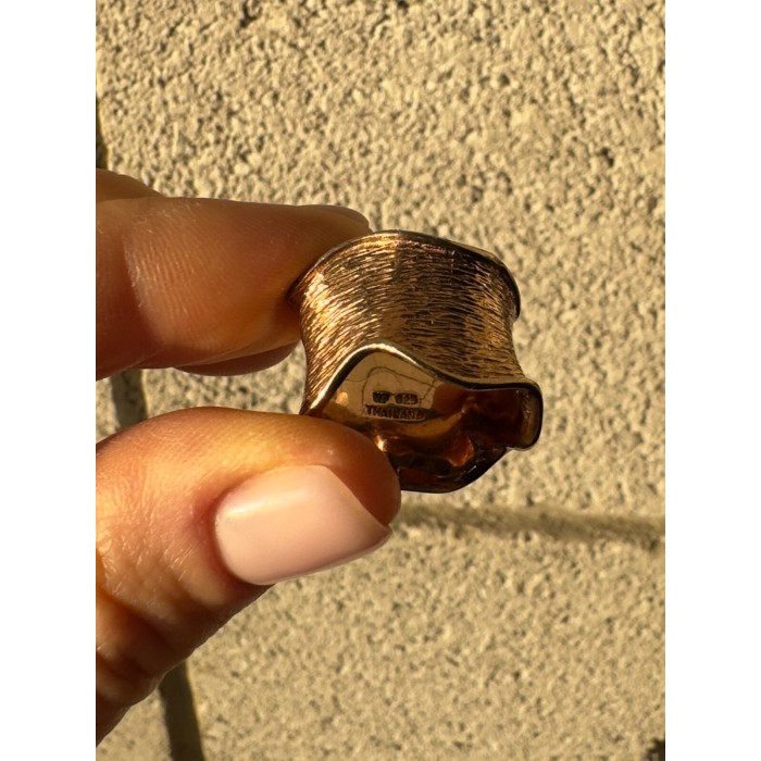 925 Sterling Silver Gold Plated Ring Size 6