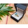 925 Sterling Silver Gold Plated Blue Topaz Ring Size 8