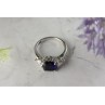 925 Sterling Silver Sapphire & CZ Ring Size 6.5
