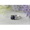 925 Sterling Silver Sapphire & CZ Ring Size 6.5