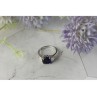 925 Sterling Silver Sapphire & CZ Ring Size 6.5
