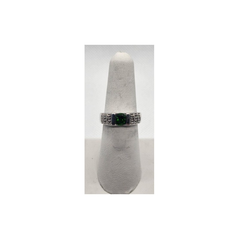925 Sterling Silver Peridot Tourmaline Ring Size 7