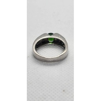 925 Sterling Silver Peridot Tourmaline Ring Size 7