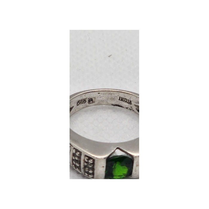 925 Sterling Silver Peridot Tourmaline Ring Size 7