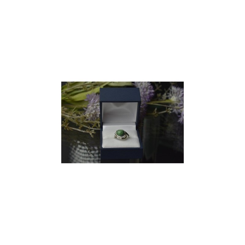 925 Sterling Silver Green Turquoise Ring Size 7.5 Mexico