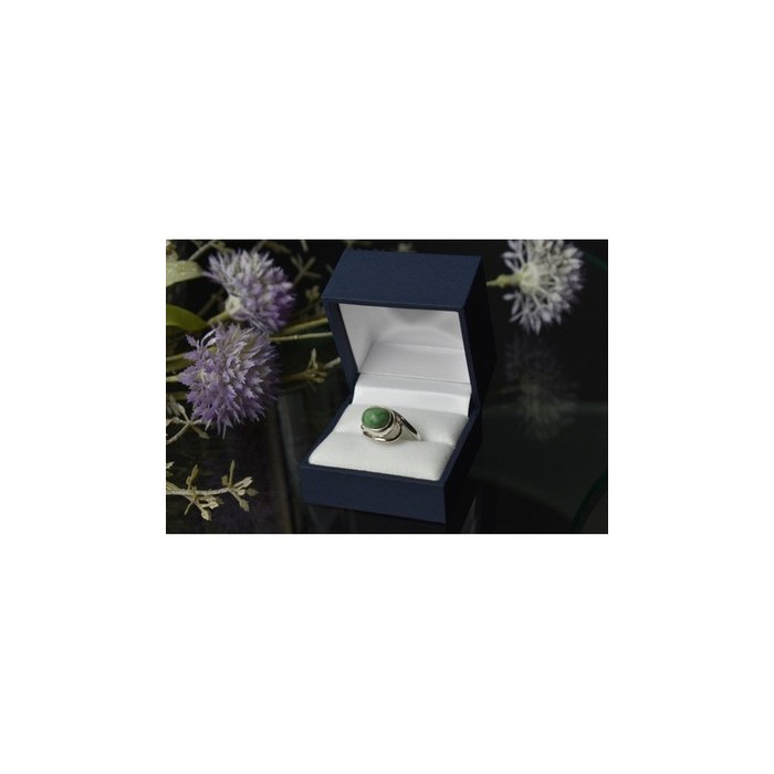 925 Sterling Silver Green Turquoise Ring Size 7.5 Mexico