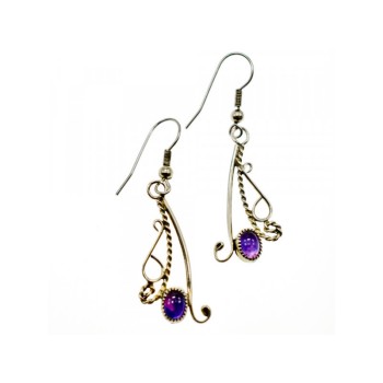 925 Sterling Silver Purple Iolite Earrings