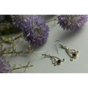 925 Sterling Silver Purple Iolite Earrings