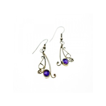 925 Sterling Silver Purple Iolite Earrings