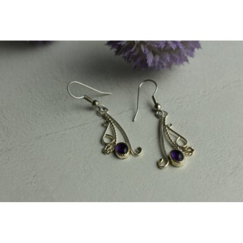 925 Sterling Silver Purple Iolite Earrings