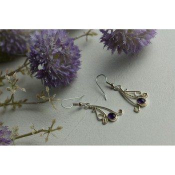 925 Sterling Silver Purple Iolite Earrings