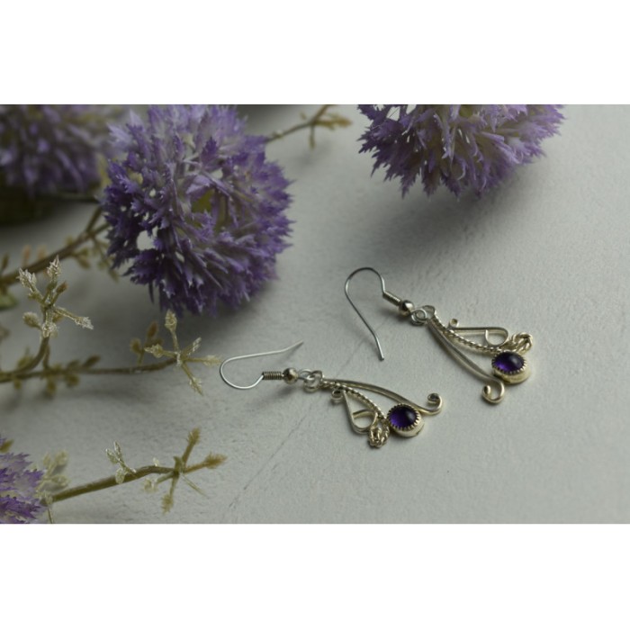 925 Sterling Silver Purple Iolite Earrings