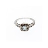 925 Sterling Silver Aquamarine & CZ Ring Size 6.5