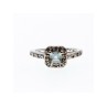 925 Sterling Silver Aquamarine & CZ Ring Size 6.5
