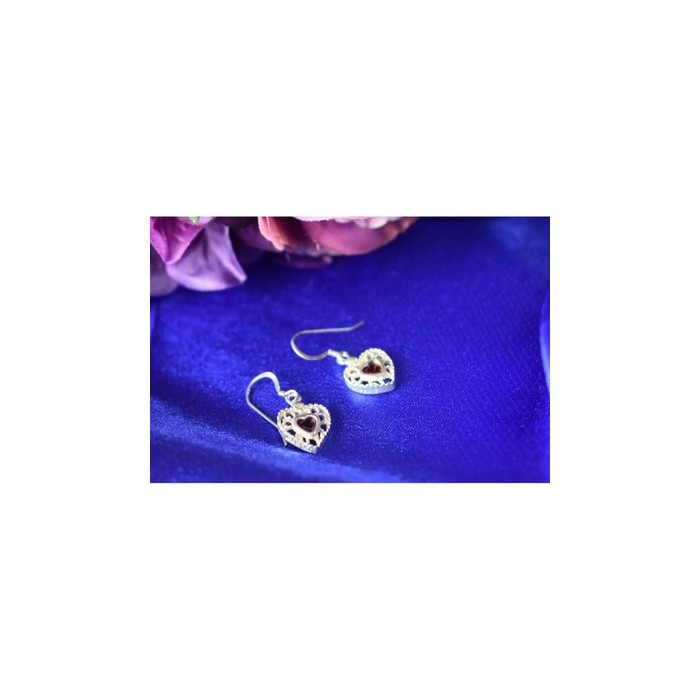 925 Sterling Silver Garnet 