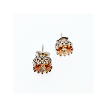 925 Sterling Silver Citrine Stud Earrings