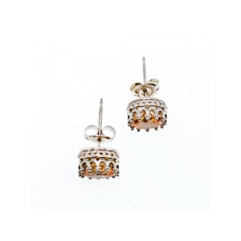 925 Sterling Silver Citrine Stud Earrings