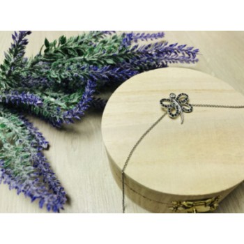 925 Sterling Silver Spinel Butterfly Chain With Pendant