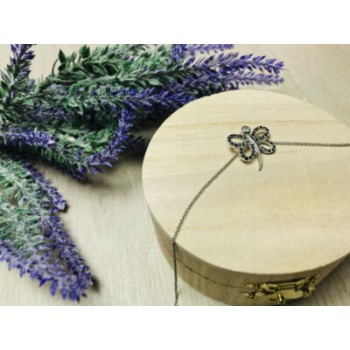 925 Sterling Silver Spinel Butterfly Chain With Pendant