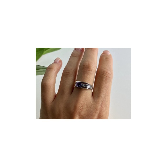 925 Sterling Silver Tourmaline Ring Size 8