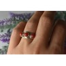 925 Sterling Silver Red Corals Ring Size 6.5