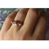 925 Sterling Silver Red Corals Ring Size 6.5