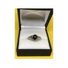 925 Sterling Silver Black Nephrite ( Jade ) Ring Size 9
