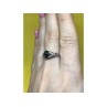 925 Sterling Silver Black Nephrite ( Jade ) Ring Size 9