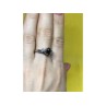 925 Sterling Silver Black Nephrite ( Jade ) Ring Size 9