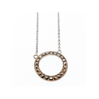 925 Sterling Silver Marcasites Pendant Necklace