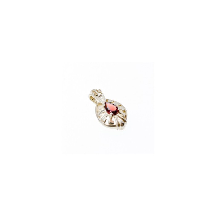 925 Sterling Silver Garnet Pendant