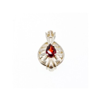 925 Sterling Silver Garnet Pendant
