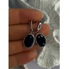 Elegant 925 Sterling Silver Sapphire Earrings Length 1.20 Inch