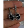 Elegant 925 Sterling Silver Sapphire Earrings Length 1.20 Inch