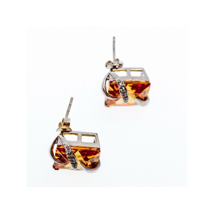 925 Sterling Silver CZ Stud Earrings