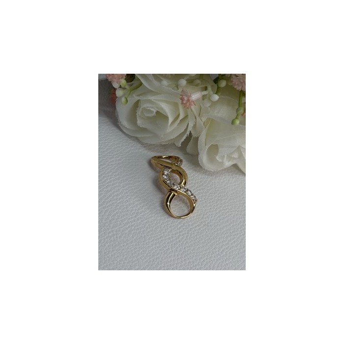 925 Sterling Silver Gold Plated CZ Pendant Length 1.20 Inch