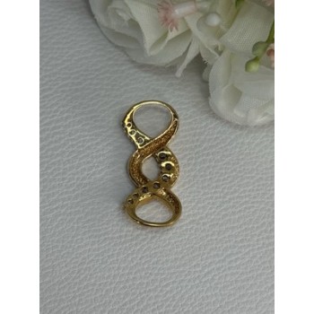 925 Sterling Silver Gold Plated CZ Pendant Length 1.20 Inch