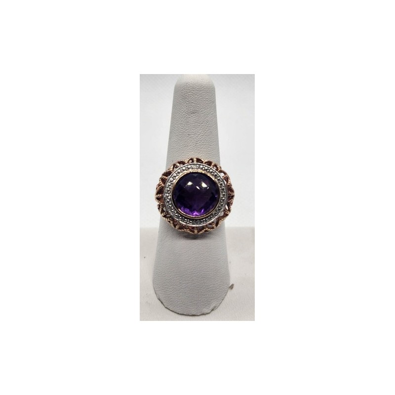 925 Sterling Silver Amethyst Ring Size 7.5