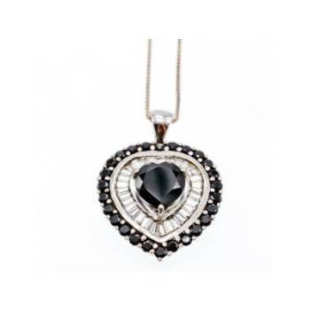925 STERLING SILVER BLACK SPINEL & GOSHENITE 