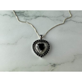 925 STERLING SILVER BLACK SPINEL & GOSHENITE 