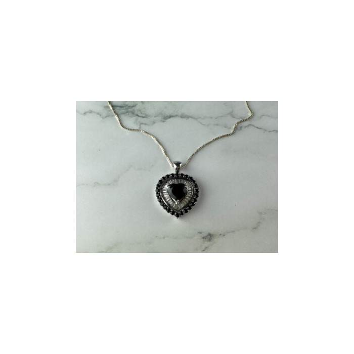 925 STERLING SILVER BLACK SPINEL & GOSHENITE 