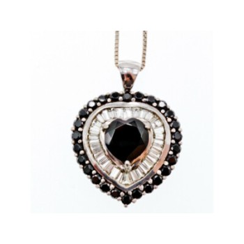 925 STERLING SILVER BLACK SPINEL & GOSHENITE 