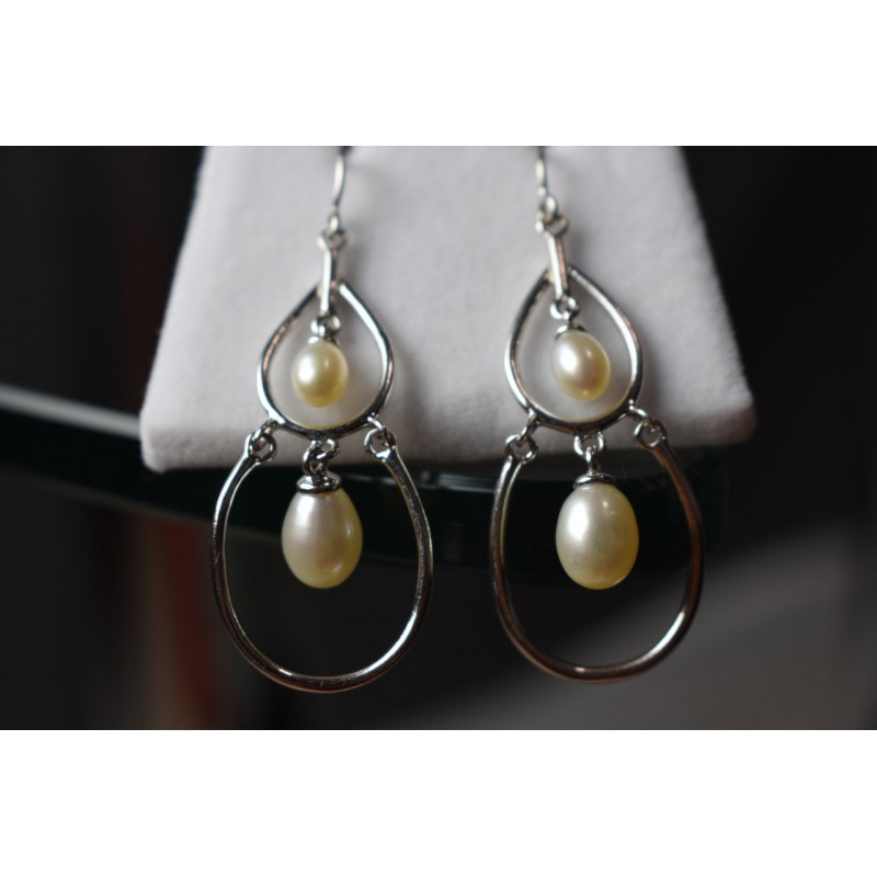 925 STERLING SILVER PEARLS EARRINGS
