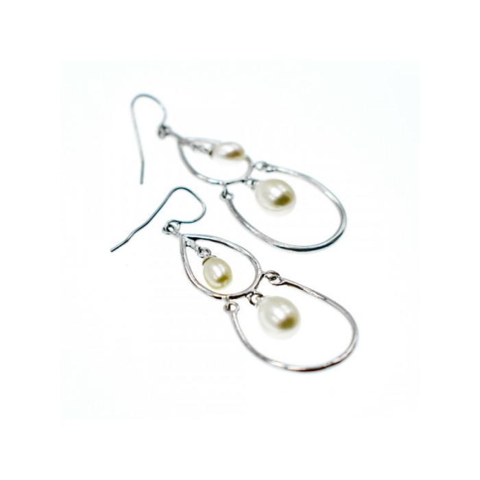 925 STERLING SILVER PEARLS EARRINGS