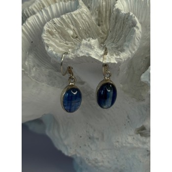 925 Sterling Silver Blue Moonstone Earrings Length 1.30 Inch