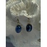 925 Sterling Silver Blue Moonstone Earrings Length 1.30 Inch